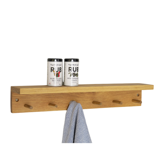 Oak Shelf With Pegs - 2