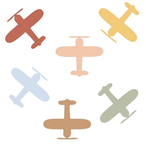 Small Aeroplanes Wall Stickers - Reusable Peel and Stick - 1