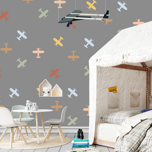 Small Aeroplanes Wall Stickers - Reusable Peel and Stick - 2
