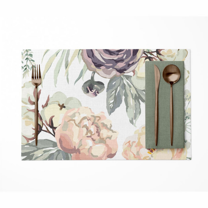 Roses and Peonies PVC Placemats - 2