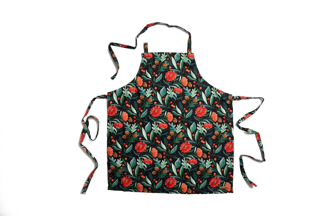 Floral Apron with Fabric Straps - 1