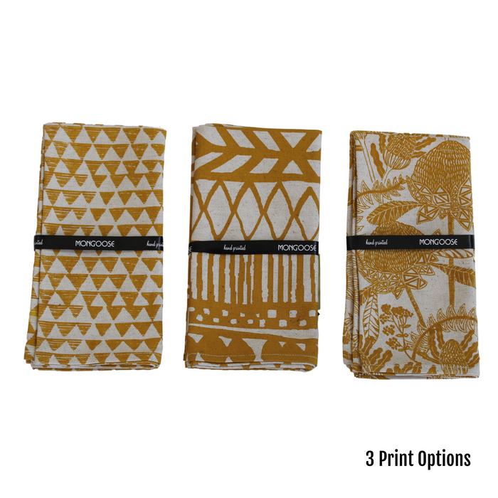 Mustard Printed Napkin Set - KNUS
