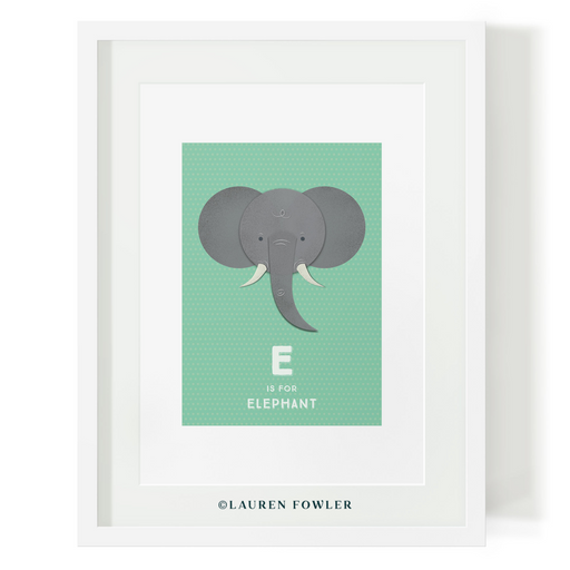 E for Elephant Art Print - KNUS