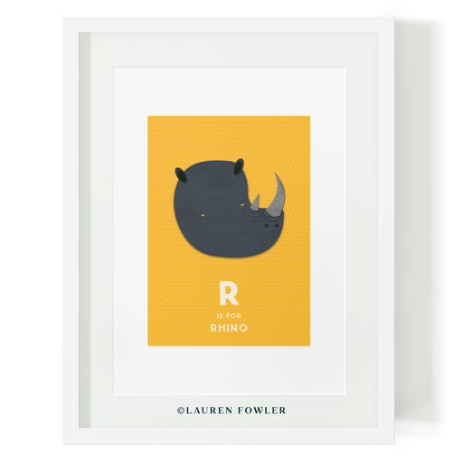 R for Rhino Art Print - KNUS