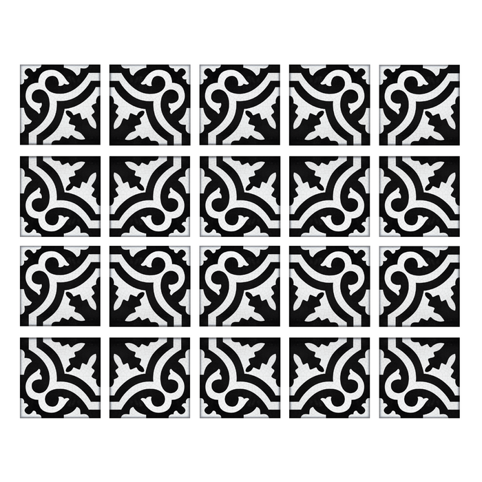 Laurana Black Wall Tile Stickers - KNUS