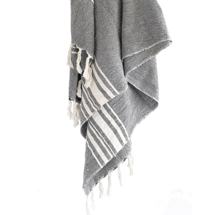 African Contemporary Towel Charcoal - 1