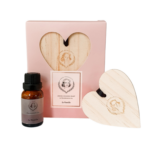 Anke Products - Le Vanille Wooden Heart Aroma Tag with Essential Oil - KNUS