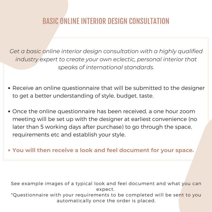 Basic online interior design consultation