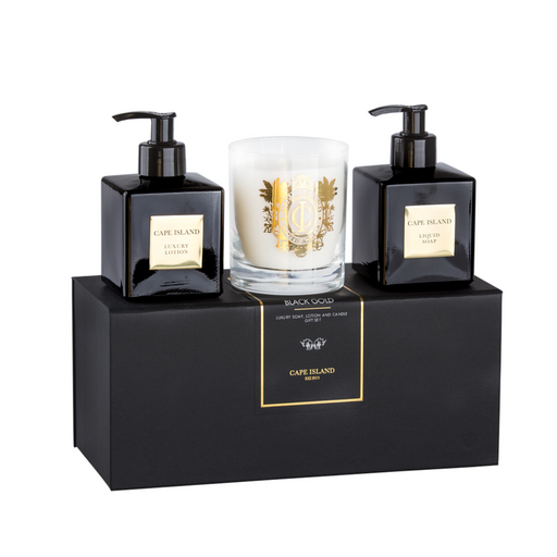 Black Gold Soap, Lotion & Candle Boxed Set - KNUS