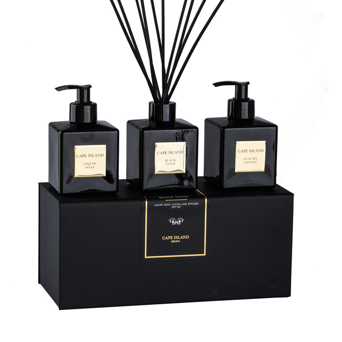 Black Gold Soap, Lotion & Diffuser Boxed Set - KNUS