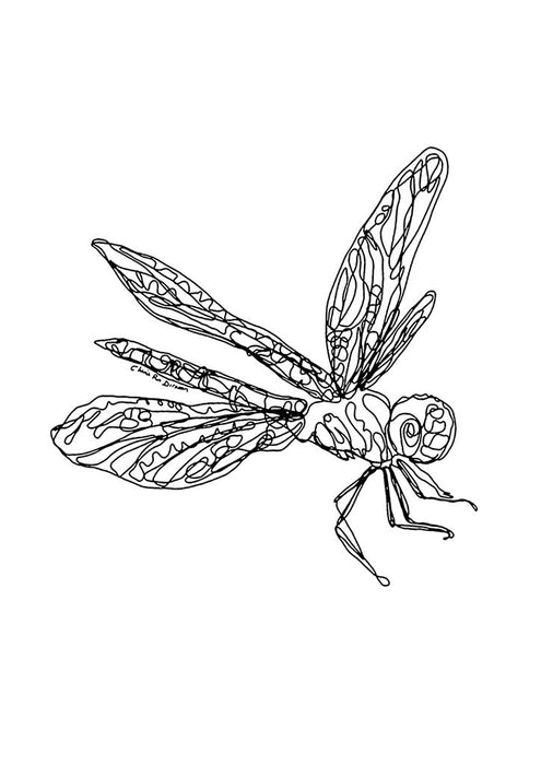 Dragonfly Single Line Art Print - KNUS
