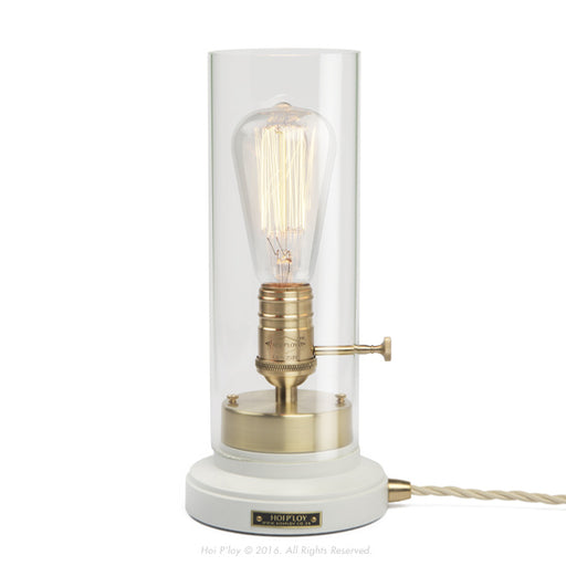 White & Brass Bureau Lamp - KNUS