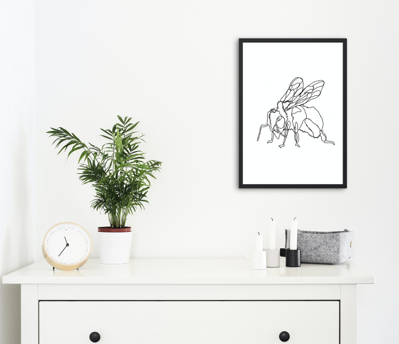 Bee Single Line Art Print - KNUS