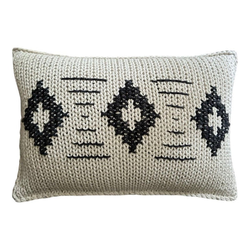 Zulu Pattern 3 Knitted Cotton Twine with Cross Stitch Embroidery - 1