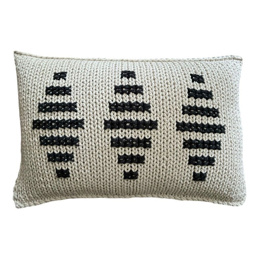 Zulu Pattern 1 Knitted Cotton Twine with Cross Stitch Embroidery - KNUS