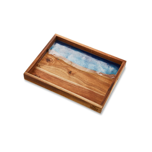 Wooden Tray with Resin Art: Blue - KNUS