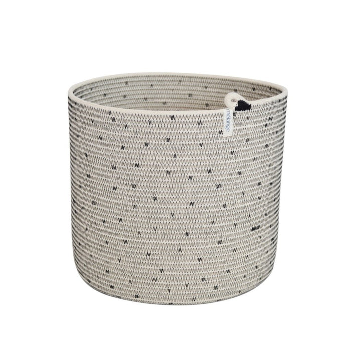 Cylinder Basket - Stitched Polka Dot - 1
