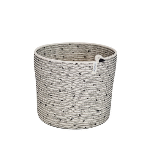 Cylinder Basket - Stitched Polka Dot - 2