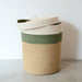 Lidded Laundry Basket - Olive Jute Jungle - KNUS