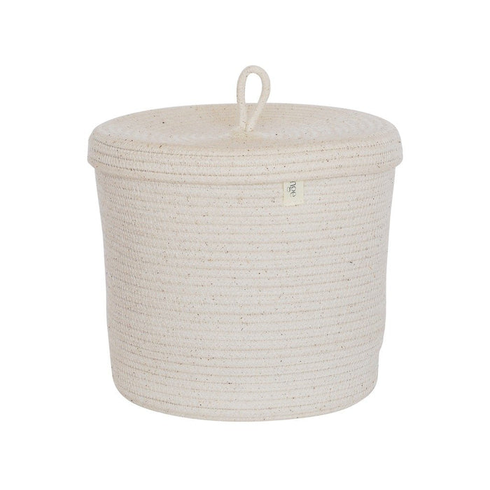 Lidded Cylinder Basket - Ivory - 2