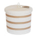 Lidded Cylinder Basket - Ivory & Jute Stripes - 1