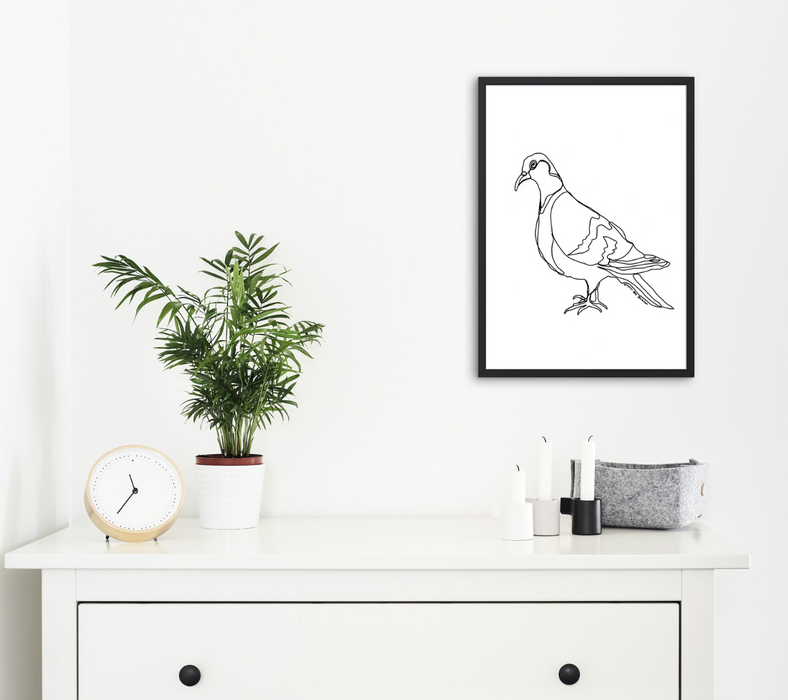 Pigeon Single Line Art Print - KNUS