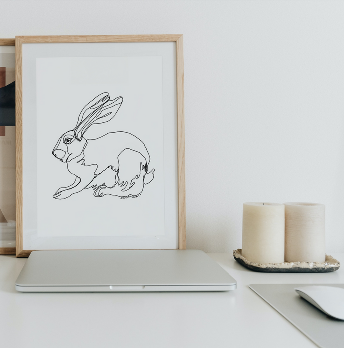 Riverine Rabbit Single Line Art Print - KNUS