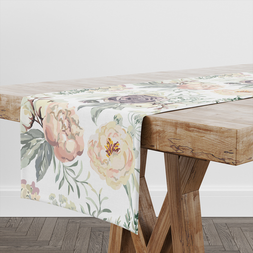 Roses and Peonies PVC Table Runner - 2