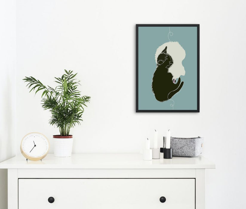 Yin Yang Kittens Single Line Art Print - KNUS