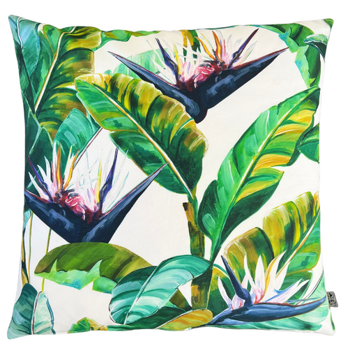 Birds of Paradise Small White Outdoor Scatter Cover - 1