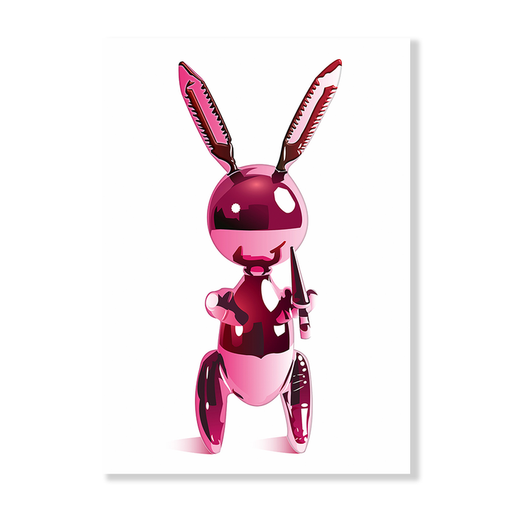 Bright Pink Rabbit Art Print - KNUS