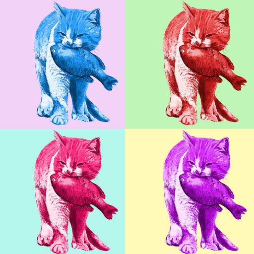 4 Cats Pastel Art Print - KNUS