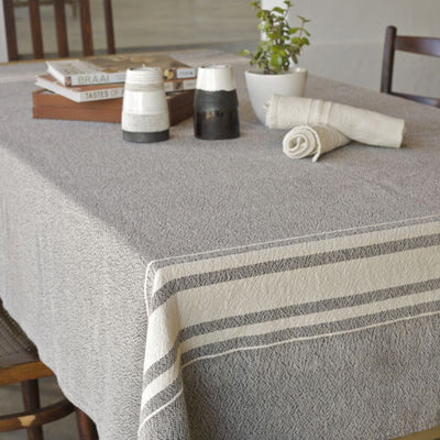 African Contemporary Table Cloth Charcoal - 2