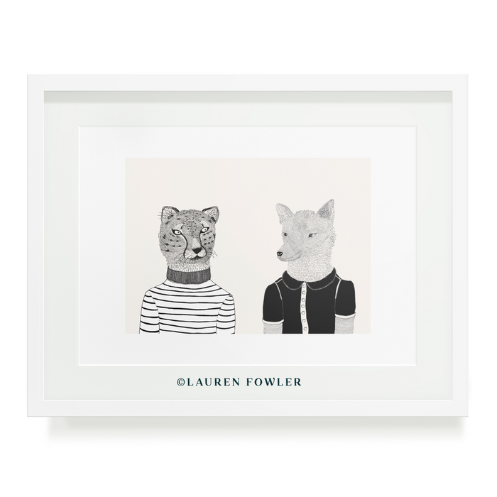 Cheetah & Wolfie Art Print - KNUS
