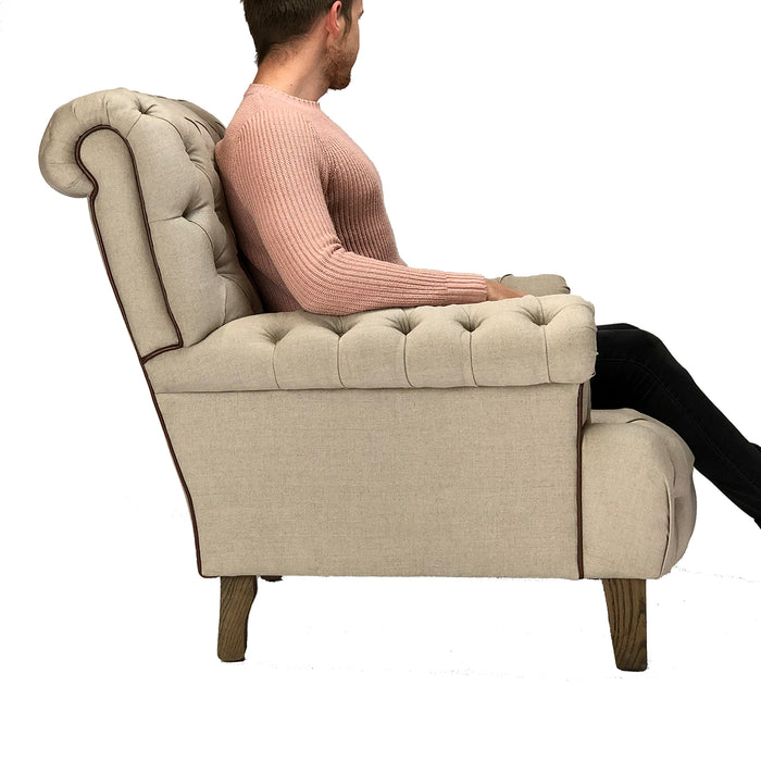 Linen Deep Button Chair