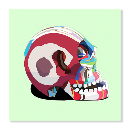 Flip Flop Skull Art Print  - KNUS