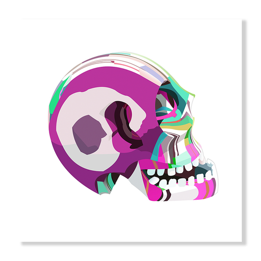 Flip Flop Skull Pink Art Print  - KNUS