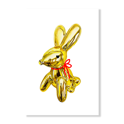 Gold Bunny Ribbon Art Print - KNUS