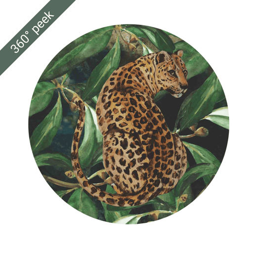 Leopard on Leaves  Round Mat - KNUS