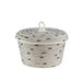 Lidded Bowl Basket - Stitched Polka Dot - 1