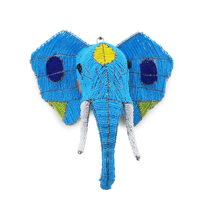 Mini Colourful Beaded Elephant Head - KNUS