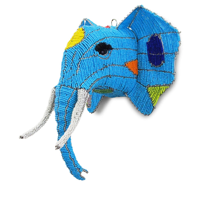 Mini Colourful Beaded Elephant Head - KNUS