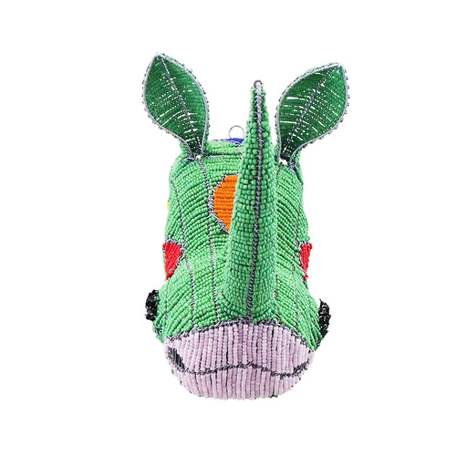 Mini Colourful Beaded Rhino Head - KNUS